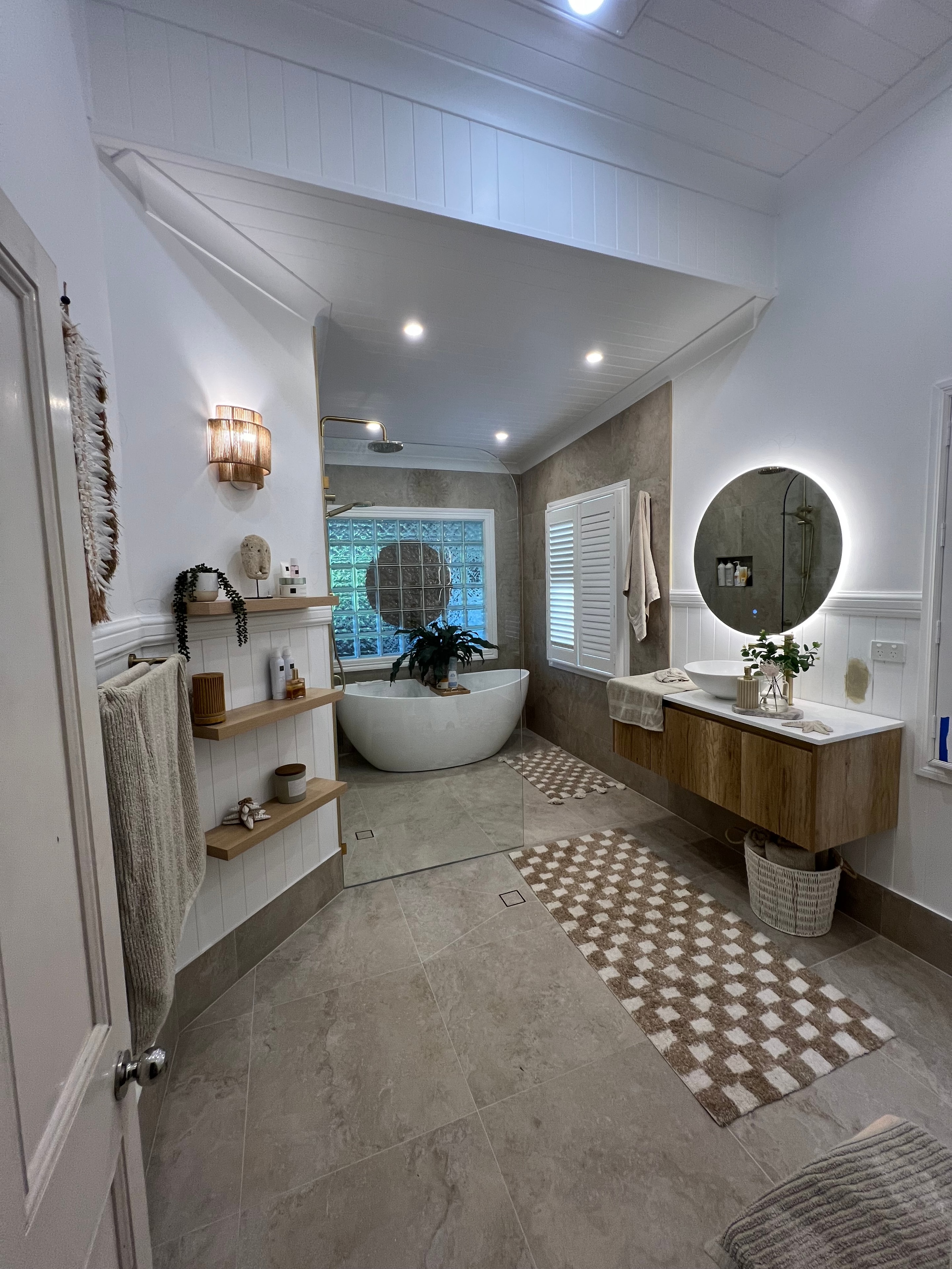 Herringbone Ensuite with Gold Fixtures